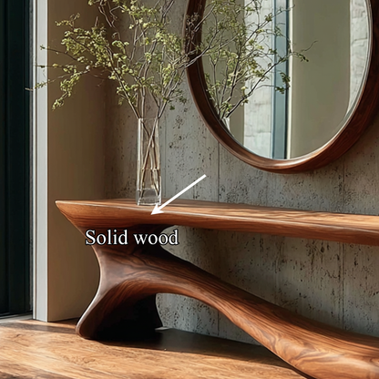Jugaro Wall Round Mirror Console Table – Reclaimed Wood Décor Gift