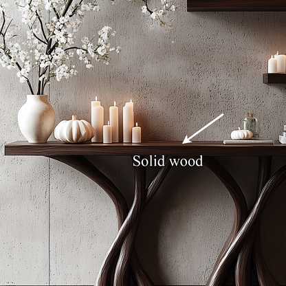 Jugaro Sculptural Console Table – Solid Wood Organic Rustic Gift