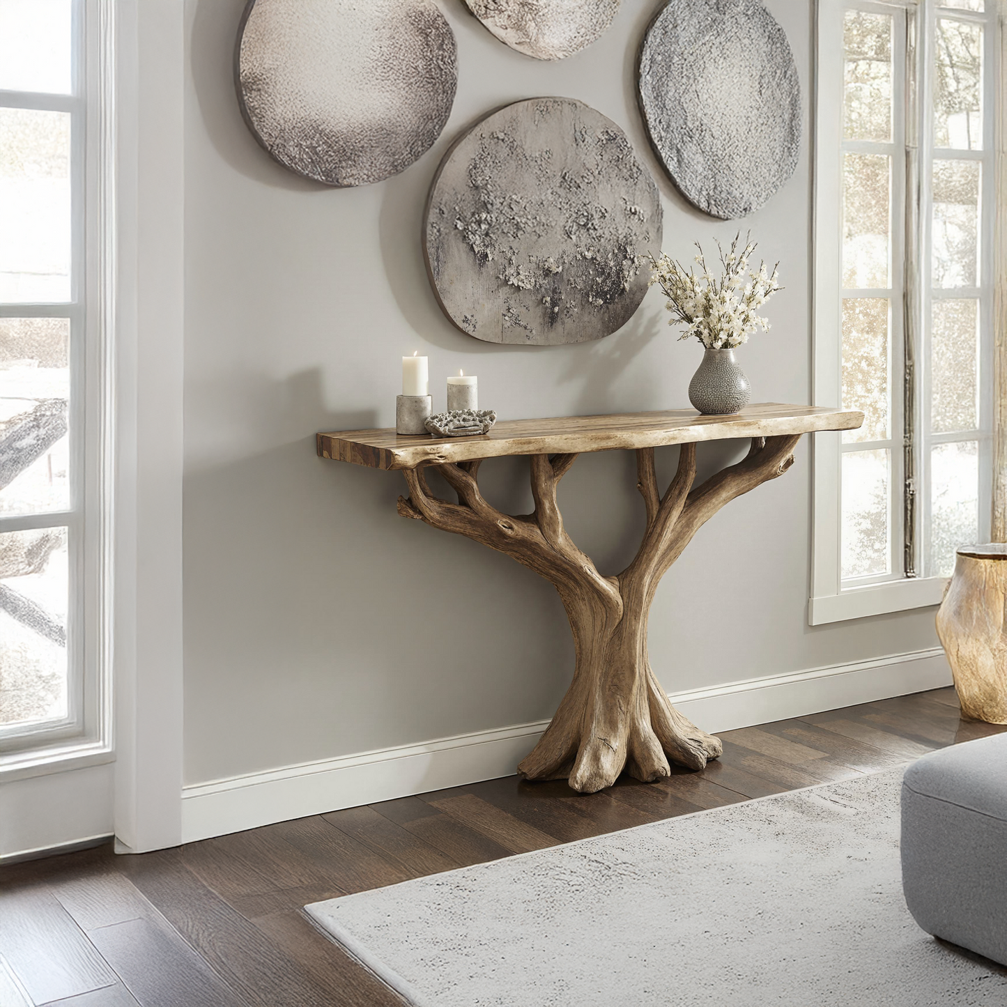 Jugaro Handcrafted Rustic Console Table – Perfect for Entryway Décor