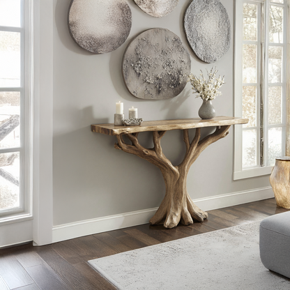 Jugaro Handcrafted Rustic Console Table – Perfect for Entryway Décor